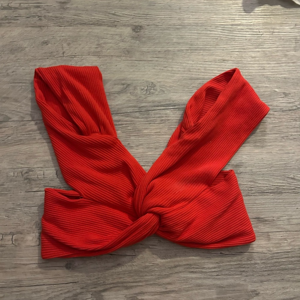 Shein red crop top